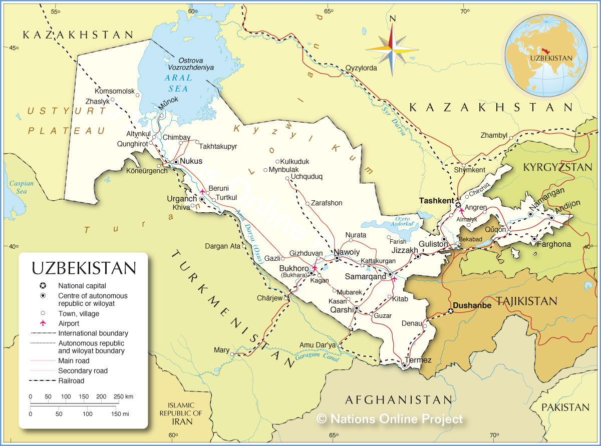 Map of Uzbekistan